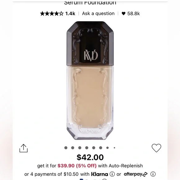 SOLD Kat Von D Green Apple Serum Foundation- 033 - Picture 1 of 3